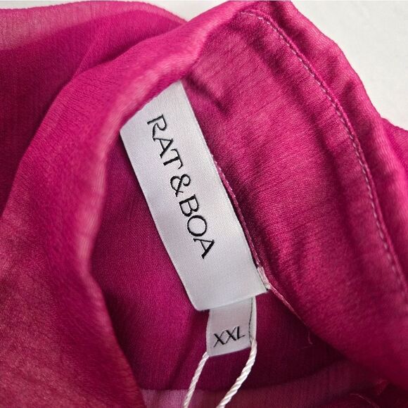 NEW Rat & Boa ombre pink sheer Diaz oversized chiffon‎ blouse XXL - Picture 6 of 11